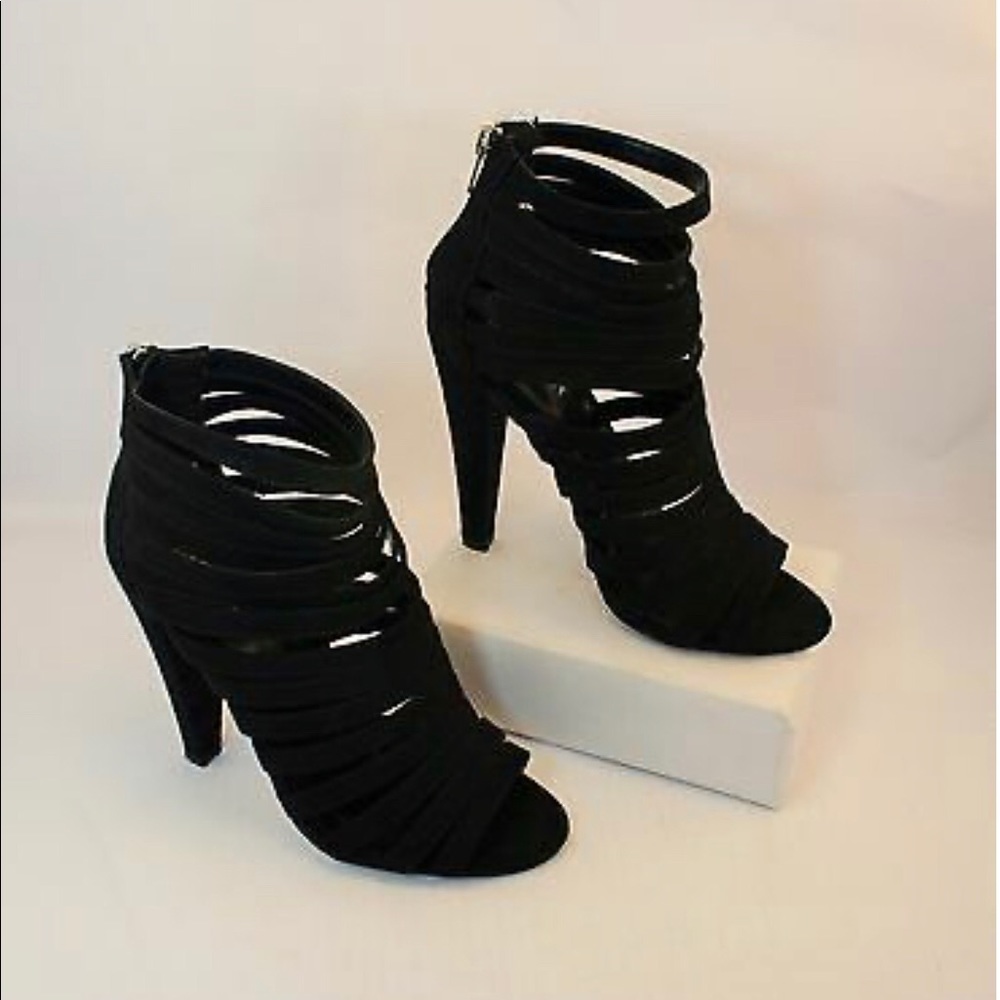 ShoeMint Black Strappy Sandals